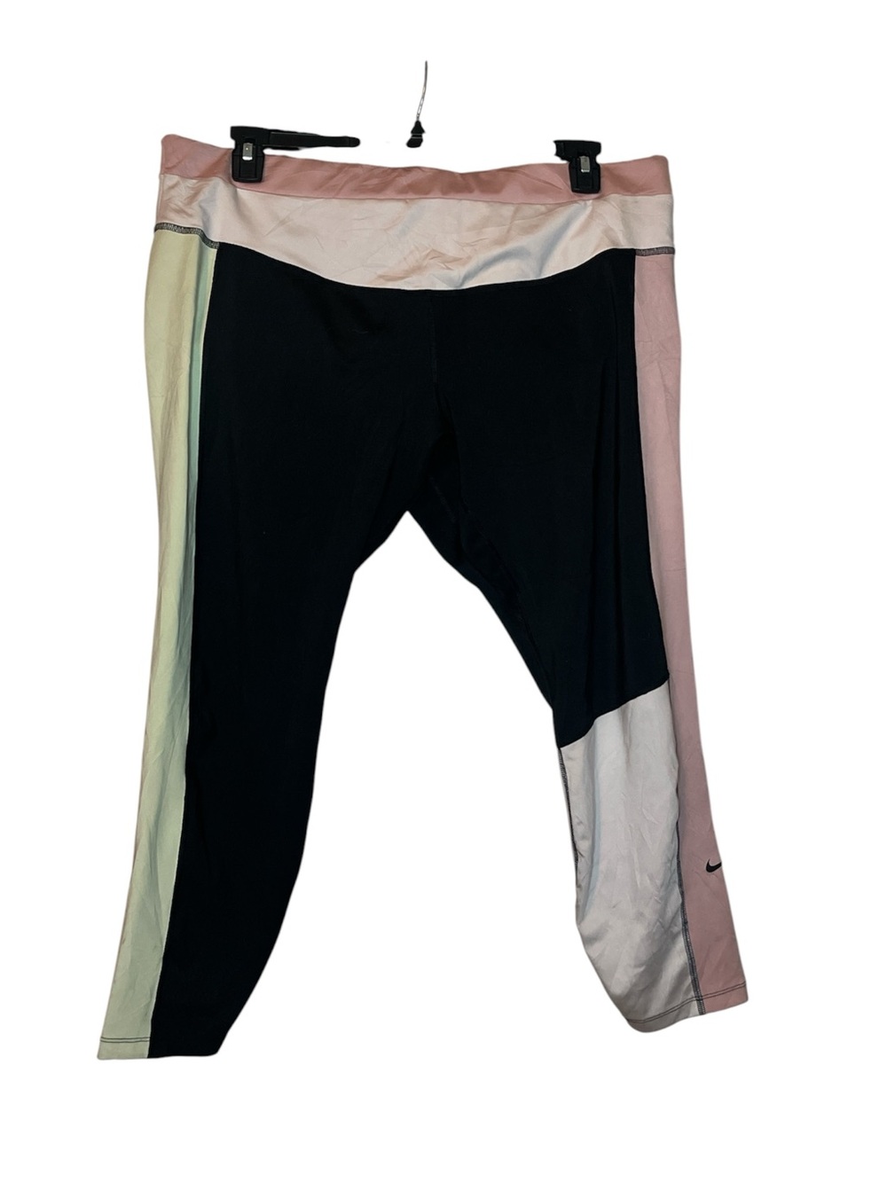 Nike Girls' Colorblock Leggings - Black, Pink & Cream